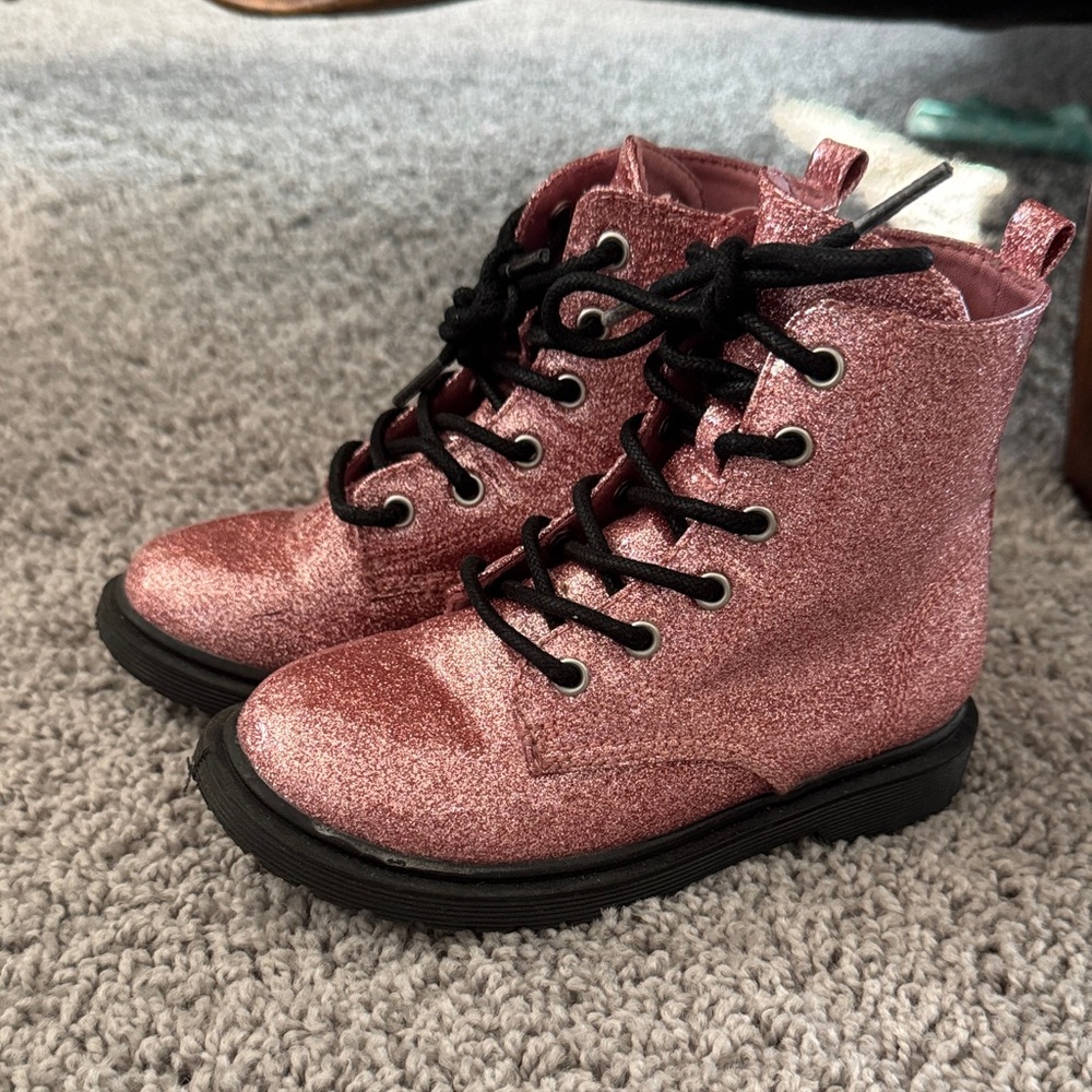 Glittery Pink Kids Boots